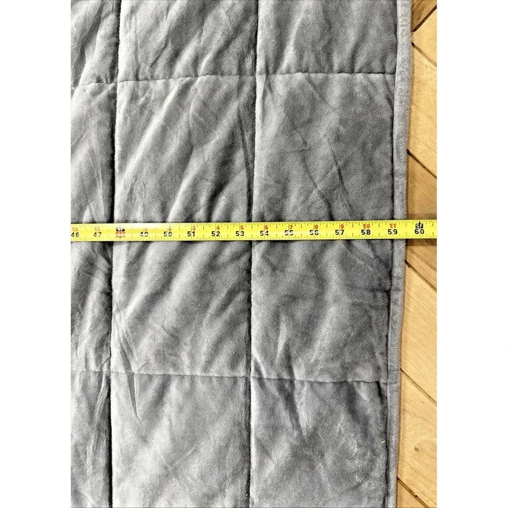 Luxome Weighted Blanket Navy Blue 13# 60x80 Glass Beads Plush Adult Throw